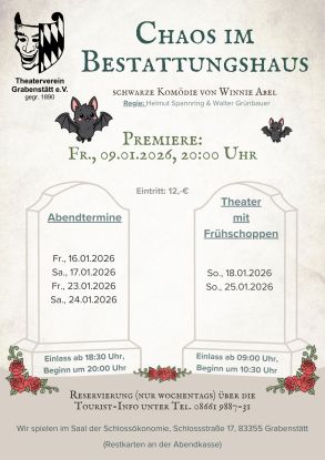 Chaos im Bestattungshaus, © ©Theaterverein Grabenstätt Chaos im Bestattungshaus, © ©Theaterverein Grabenstätt