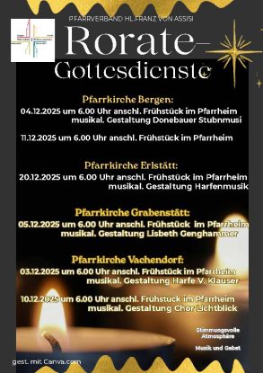 Plakat Rorate, © Pfarrverband Hl. Franz von Assisi Plakat Rorate, © Pfarrverband Hl. Franz von Assisi