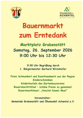 Gde. Grabenstätt & Ökomodell Achental: - Bauernmarkt zum Erntedank - Gde. Grabenstätt & Ökomodell Achental: - Bauernmarkt zum Erntedank -