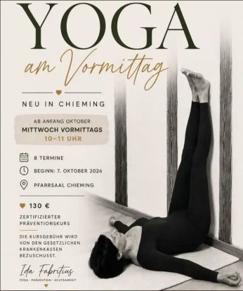 Zertifizierter Yogakurs am Vormittag mit Ida Fabritius, © Ida Fabritius Zertifizierter Yogakurs am Vormittag mit Ida Fabritius, © Ida Fabritius