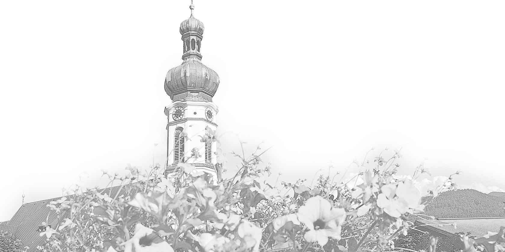 Kirche mit Blumen, © Eisele Hein