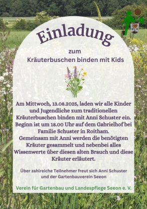Kräuterbuschen binden Kinder, © Gartenbauverein Seeon