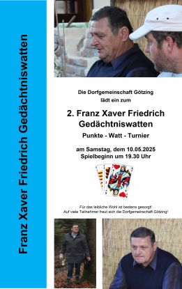 Plakat Friedrich Franz Gedächtniswatten, © Dorfgemeinschaft Götzing