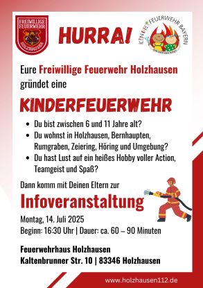 Infoflyer Kinderfeuerwehr 14.07.2025, © FFW Holzhausen